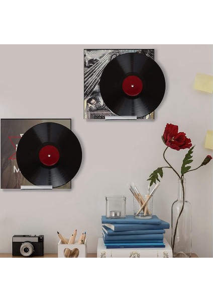 Şeffaf Vinil Kayıt Rafı Duvara Montaj 8 Paket, Akrilik Albüm Kayıt Tutucu Ekran, Vinil Kayıt Raf Standı (Yurt Dışından)