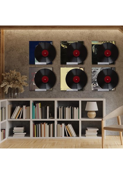 Şeffaf Vinil Kayıt Rafı Duvara Montaj 8 Paket, Akrilik Albüm Kayıt Tutucu Ekran, Vinil Kayıt Raf Standı (Yurt Dışından)