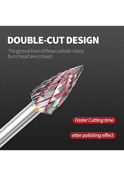 6 Inç 10 Adet Karbür Çapak Seti, Çift Kesim Tungsten 3mm (1/8 Inç) Karbür Döner Çapak Döner Dosyaları Elmas Burs Bit (Yurt Dışından) fırsatları