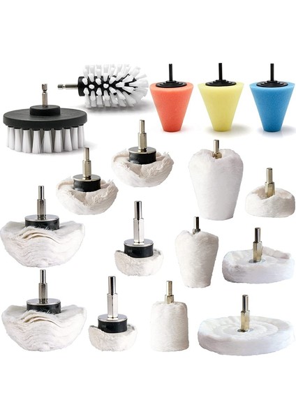 Parlatma Pedi Parlatma Çarkı Seti 17 Paket, Metal Alüminyum Paslanmaz Çelik Krom Ahşap Plastik Vb Için Parlatma Çarkı Matkabı (Yurt Dışından)