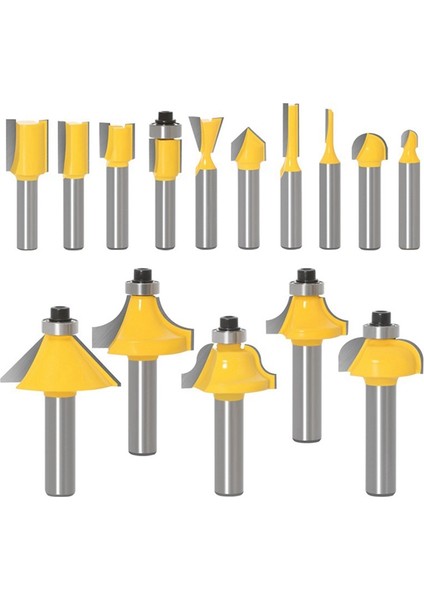 15 Adet 6.35MM Yönlendirici Bit Seti Kırpma Düz Freze Kesicisi Ahşap Uçları Tungsten Karbür Kesme Ağaç Işleme Kırpma (Yurt Dışından) fiyatları
