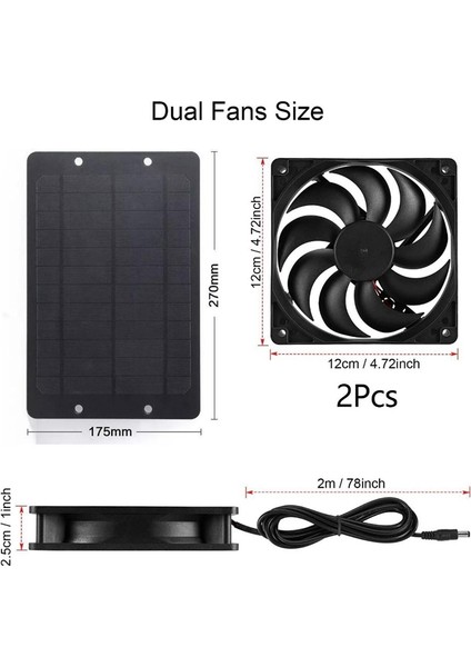 12 V Güneş Egzoz Fanı 6 Inç Vantilatör Güneş Panelı Powered Fan Hava Çıkarıcı Köpek Tavuk Evi Rv Sera Fanı (Yurt Dışından)