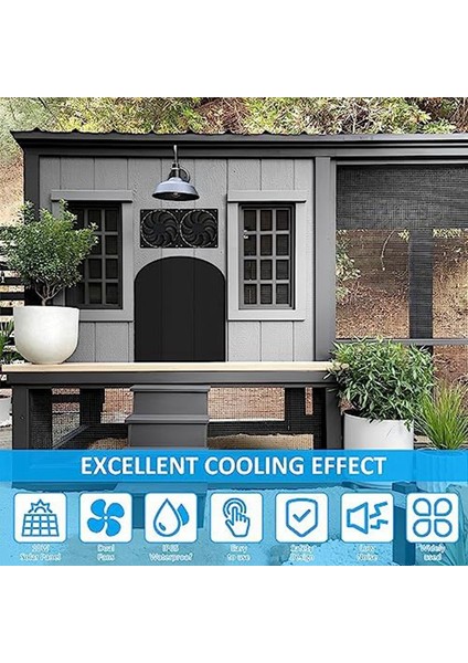 Güneş Paneli Fan Kiti, Sera Için 10W 12V Güneş Fanı, Barakalar Için 31,5 Inç Kablolu Güneş Paneliyle Çalışan Çift Fan (Yurt Dışından)