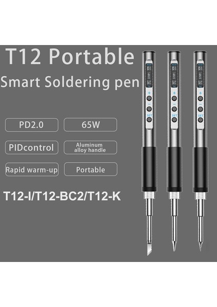 PTS100 T12 65W Elektrikli Havya OLED Ekran Kaynak Kalemi Hızlı Eriyen Kalay Kaynak Aracı El- (Yurt Dışından)