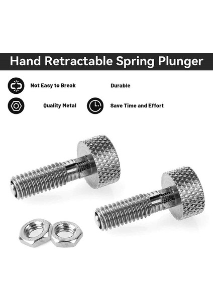 El Geri Çekilebilir Yaylı Piston Tırtıllı Saplı Kilit M6 Serbest Bırakma Pimleri Kiti 1/4ınch-20 Boyutu 0.500INCH Uzunluk Konu (Yurt Dışından)