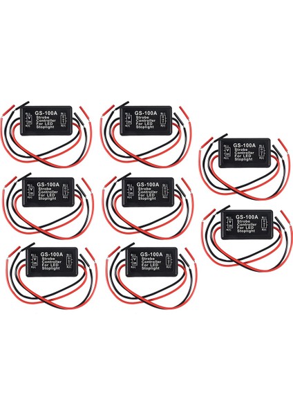 GS-100A Fren Lambası Flaşör Modülü, Dc 12-24V 2A 24W Yüksek Fren Kontrol Cihazı Kuyruk Lambası Güvenlik Istemi Kontrol Cihazı 8 Adet (Yurt Dışından)