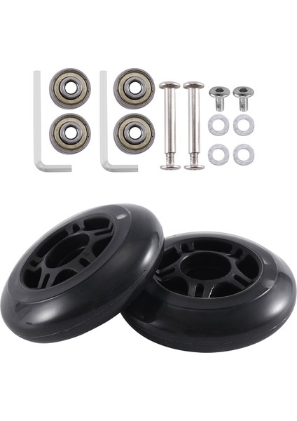 80X24MM Bagaj Tekerlekleri Yedek Vaka Tekerlekleri 6mm Karbon Çelik Rulmanlar Tekerlekler Bavul Paten Için 1 Çift (Yurt Dışından)