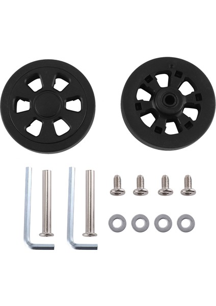 60MM x 12MM Bagaj Tekerlekleri Yedek Aşınmaya Dayanıklı Çevre Koruma Pu Bavul Yedek Tekerlekler Siyah Çifti (Yurt Dışından)