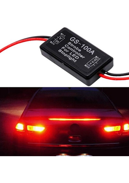 GS-100A Fren Lambası Flaşör Modülü, Dc 12-24V 2A 24W Yüksek Fren Kontrol Cihazı Kuyruk Lambası Güvenlik Istemi Kontrol Cihazı 4 Adet (Yurt Dışından)