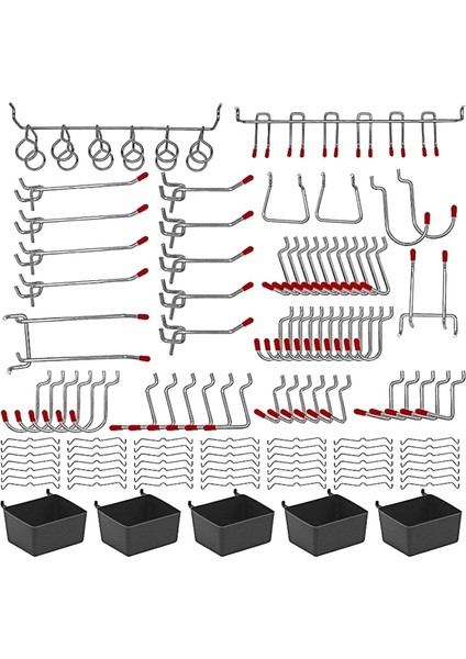 114 Adet Peg Board Kanca Çeşitleri, Metal Kanca Setleri, Delikli Plaka Kutuları, Depolama Sistemi Araçlarını Düzenlemek Için Peg Kilitler (Yurt Dışından)