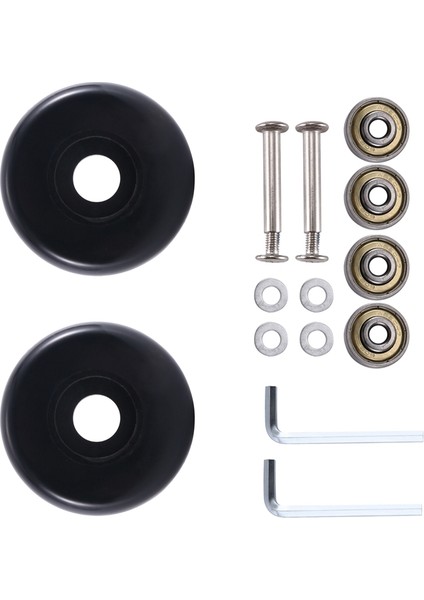 55MM x 18MM Bagaj Bavul Yedek Tekerlekler, Pu Döner Küçük Tekerlekler Karbon Çelik Rulmanlar Tamir Takımları Siyah (Yurt Dışından)