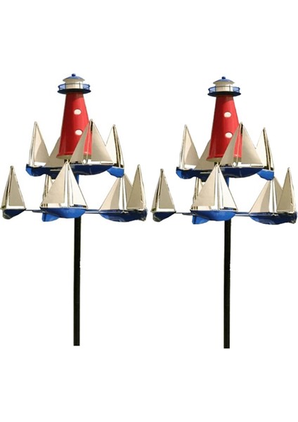 Sanat Rüzgar Heykel Yelkenli Yel Değirmeni Açık Bahçe Dekorasyon Kazık Yel Değirmeni Yelkenli 85X30 cm (Yurt Dışından)