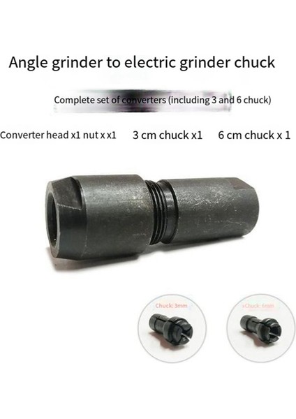 3/6mm Açı Öğütücü Düz Öğütücü Adaptörü Metal Öğütücü Chuck 100 Açı Öğütücü Taşlama Parlatma (Yurt Dışından)