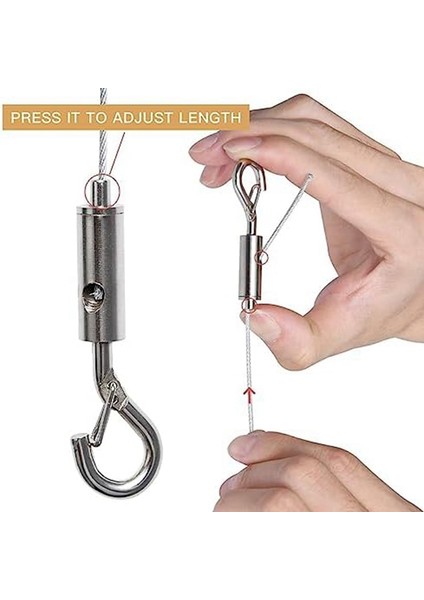 5 Adet Resim Asılı Tel Kiti, 2m x Φ1.5mm Paslanmaz Çelik Tel Ayarlanabilir Kanca ve Ray Kalıplama Kancası A (Yurt Dışından)
