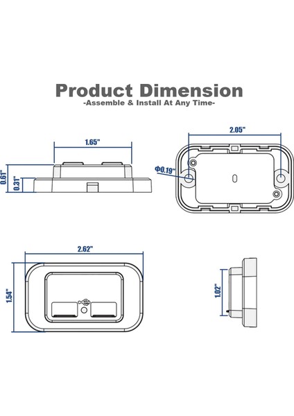 6pcs 12V/24V Rv USB Çıkışı, Çift Pd3.0 Tip-C (Usb C) ve Hızlı Şarj Qc3.0 Usb-A Bağlantı Noktası Panel Montajlı Araç USB Soket Şarj Cihazı (Yurt Dışından) modelleri