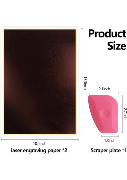 Lazer Gravür Markalama Renkli Kağıt, Fiber Lazer Markalama ve Gravür Için 15.3 Inç x 10.4 Inç Lazer Gravür Kağıdı E (Yurt Dışından)