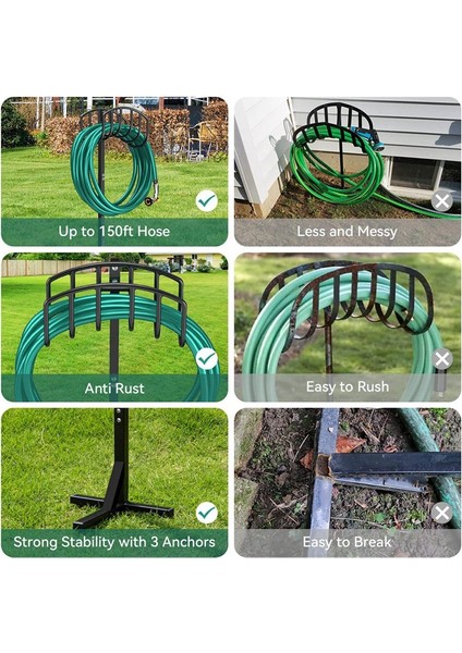 Bahçe Su Hortumu Tutucu-Çıkarılabilir Hortum Tutucu Standı Ağır Hizmet Tipi Metal Hortum Askısı, Bahçe Hortumu Tutucu Depolama Hortumu Rafı (Yurt Dışından) fırsatları