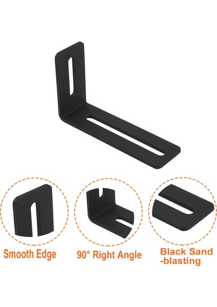4 Inç Ayarlanabilir Açılı Braket, Ahşap Için 8 Pcs Ağır Hizmet Tipi L Braketleri, Yuvalı L Şeklinde Köşe Desteği, Sağ Açılı Braketler (Yurt Dışından)