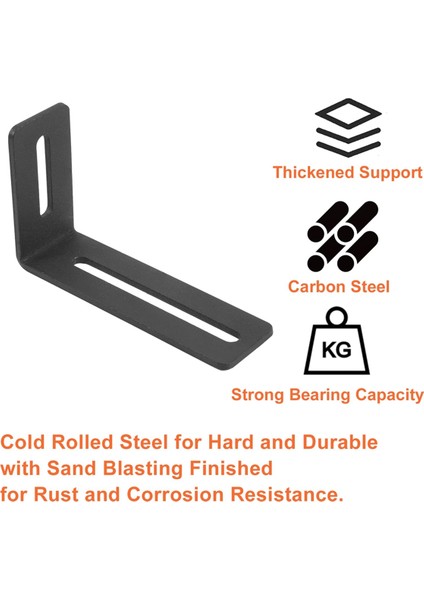 4 Inç Ayarlanabilir Açılı Braket, Ahşap Için 8 Pcs Ağır Hizmet Tipi L Braketleri, Yuvalı L Şeklinde Köşe Desteği, Sağ Açılı Braketler (Yurt Dışından)