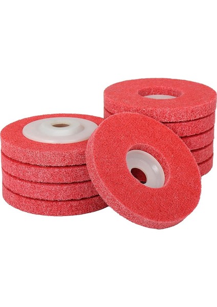 Inç x 5/8 Inç Naylon Fiber Düz Aşındırıcılar Açı Öğütücü Için Parlatma Parlatma Tekerleği 9p Sertlik 10 Parça, Kırmızı (Yurt Dışından)