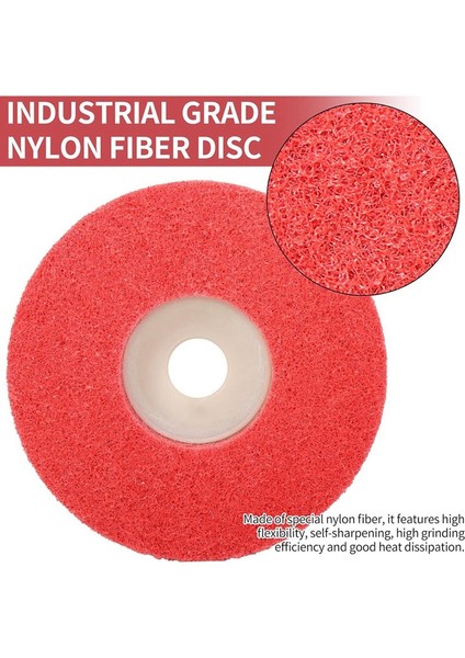 Inç x 5/8 Inç Naylon Fiber Düz Aşındırıcılar Açı Öğütücü Için Parlatma Parlatma Tekerleği 9p Sertlik 10 Parça, Kırmızı (Yurt Dışından)