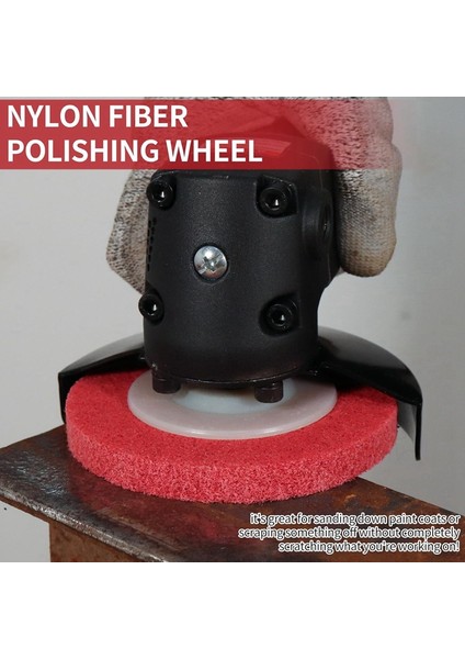 Inç x 5/8 Inç Naylon Fiber Düz Aşındırıcılar Açı Öğütücü Için Parlatma Parlatma Tekerleği 9p Sertlik 10 Parça, Kırmızı (Yurt Dışından)