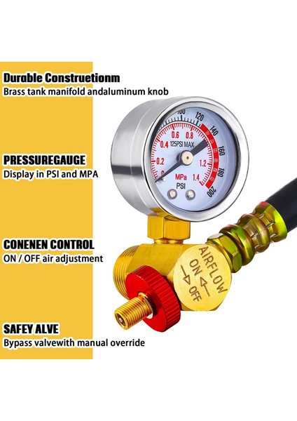 4 Adet 0-200 Psi Hava Basıncı Göstergesi 1/8ın Erkek Npt Bağlantısı Hava Göstergesi Alt Yan Montaj 1.57IN Kadranlı Hava Kompresörü Göstergesi (Yurt Dışından)