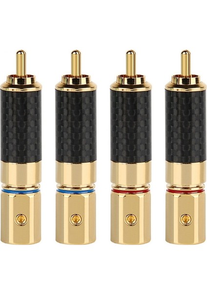 Hifi Rca Konektörü 10MM Karbon Fiber Altın Kaplama Lotus Fiş Hoparlör Terminali Ses Güç Subwoofer Amplifikatör (Yurt Dışından)