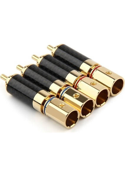 Hifi Rca Konektörü 10MM Karbon Fiber Altın Kaplama Lotus Fiş Hoparlör Terminali Ses Güç Subwoofer Amplifikatör (Yurt Dışından)