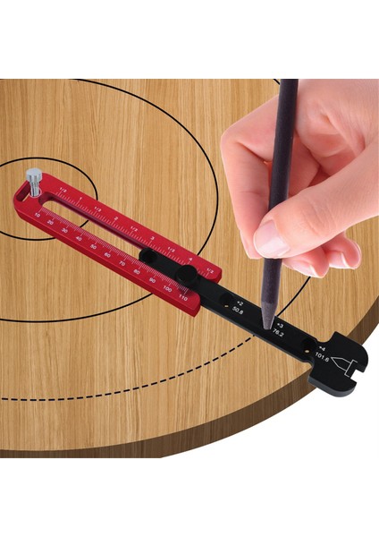 Ağaç Işleme Çizim Pusula Dairesel Çizim Aracı Daire Scriber - Metrik/inç Ayarlanabilir Yuvarlak Işaretleme Ölçer (Yurt Dışından)