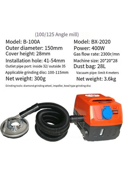 Toz Örtüsü Kiti Kuru Taşlama Kapağı Aracı Açı El Öğütücü Için Temizle 100-125MM S29 20 Elektrikli Süpürge ile (Yurt Dışından)