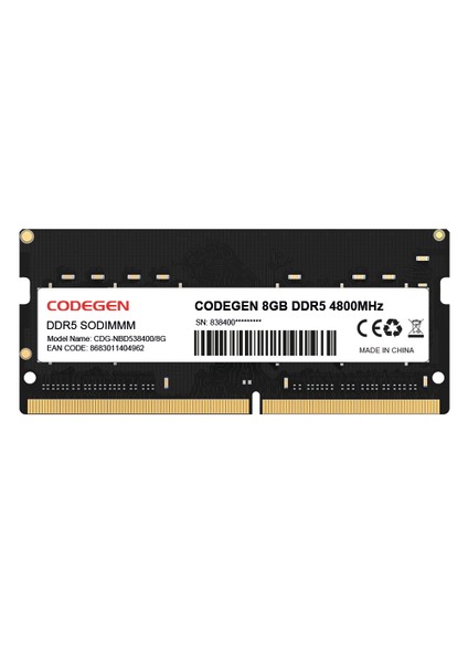 8gb Ddr5 4800MHZ Notebook Ram CDG-NBD538400/8G