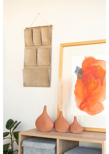 Jüt 6 Cepli Çok Amaçlı Askılı Duvar Tipi Dolap Içi Banyo Mutfak Düzenleyici Organizer