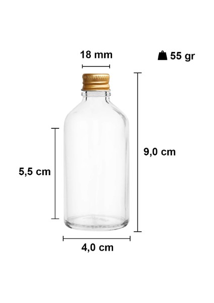 6 Adet Cam Shot Şişesi Sızdırmaz Metal Kapaklı Hediyelik Koku Süs Çok Amaçlı Kavanoz 50ML