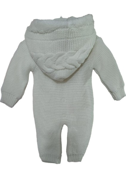 Wofım Kıds 2694 Bebek Natural Yün Triko Krem Tulum modelleri