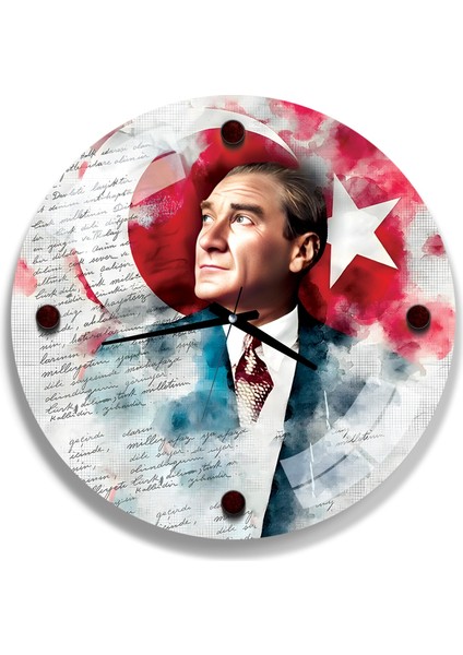Atatürk Cam Saat - 40 cm