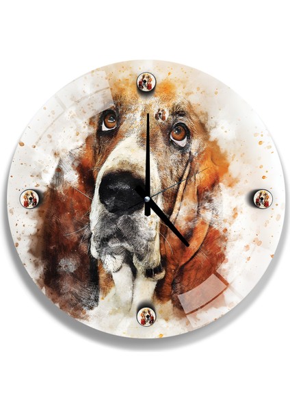 Şirin Köpek Cam Saat - 40 cm