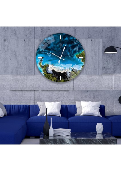 Deniz Kıyısı Cam Saat - 60 cm
