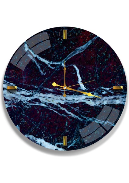 Mermer Cam Saat - 40 cm