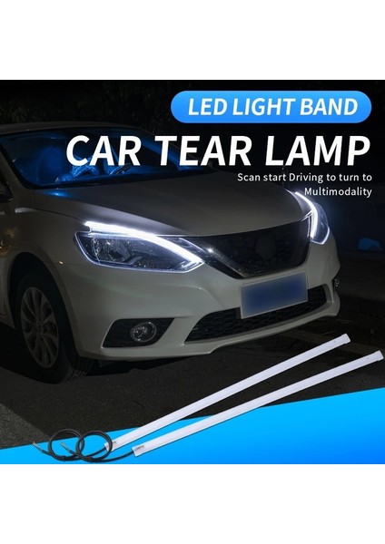 Peugeot 806 Uyumlu Gündüz Ledi, Far Üstü Altı Kayar LED 60 cm Selamlamalı Model