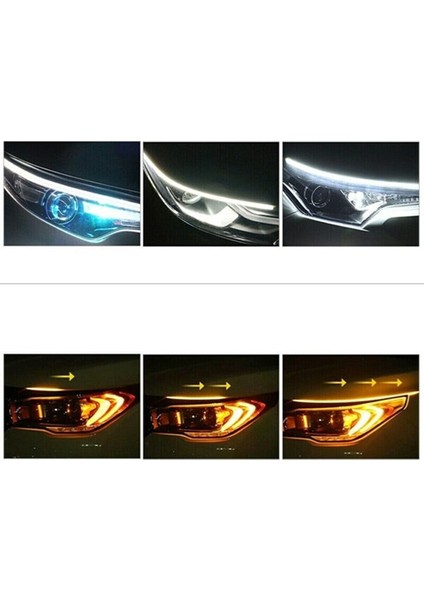 Peugeot 806 Uyumlu Gündüz Ledi, Far Üstü Altı Kayar LED 60 cm Selamlamalı Model