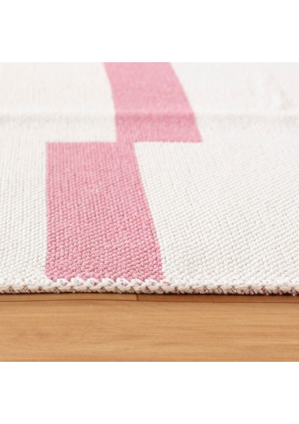 "homesteadart Rugs, Elegantwoven Koleksiyon Pembe Pamuk-Polyester Kilim - Çift Taraflı ve Nefes Alabilir Yapıda, 30°c'de Makinede Yıkanabilir, Katlanabilir, Robot Süpürge Uyumlu - Çeşitli Ebatlar"