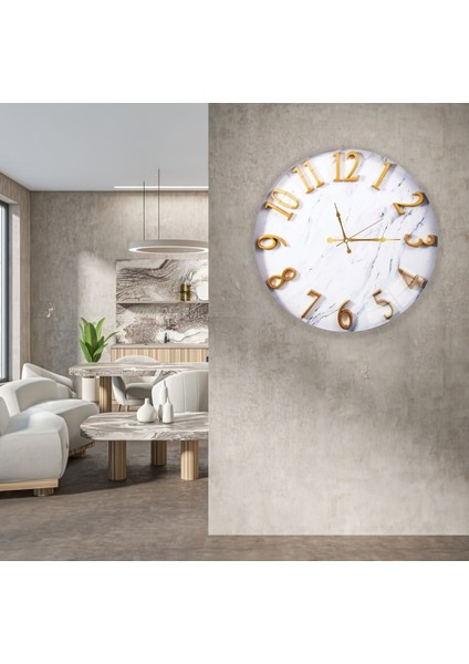 Mermer Desen Cam Saat - 60 cm