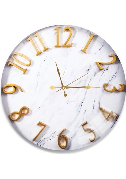 Mermer Desen Cam Saat - 60 cm fiyatları