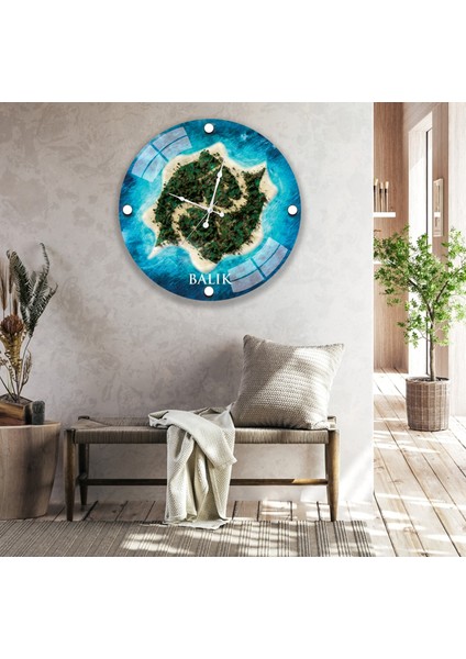 Balık Cam Saat - 60 cm