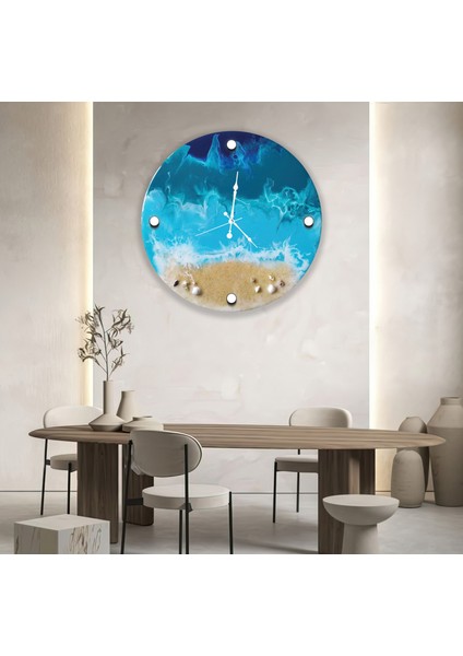 Kumsal Deniz Cam Saat - 60 cm