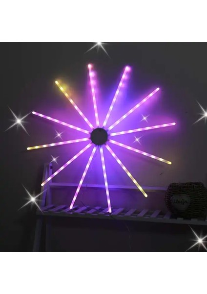 Tv Arkası Ledi - Duvar Ledi 3 Metre Kablolu Kumandalı Çok Modlu 6 Renk Yıldız LED 96 Ledli 58CM Çap