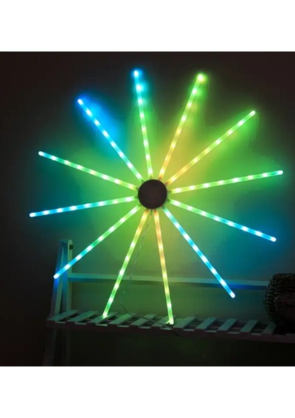 Tv Arkası Ledi - Duvar Ledi 3 Metre Kablolu Kumandalı Çok Modlu 6 Renk Yıldız LED 96 Ledli 58CM Çap