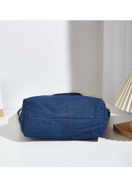 Vintage Baskılı Denim Kanvas Çanta (Yurt Dışından) indirimleri