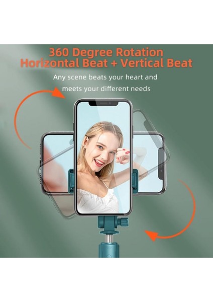 R1S Pembe 2023 Yenı Taşınabilir Kablosuz Bluetooth Telefon Teleskopik Selfie Çubuk Tripod Dolgu Işığı ile Huawei iPhone 13 Android Xiaomi Için (Yurt Dışından) indirimleri